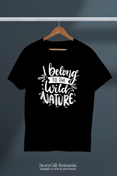 StoryGift Romania Men's T-shirt for those who go out into the wild with a message in English with print on STG