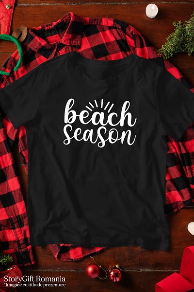 StoryGift Romania Men's T-Shirt For Summer Lovers With The Message "Beach Season" - Beach Season Stg
