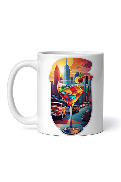 INOVATIX Personalized white mug, Manhattan Cocktail Glass at Sunset, INOVATIX...