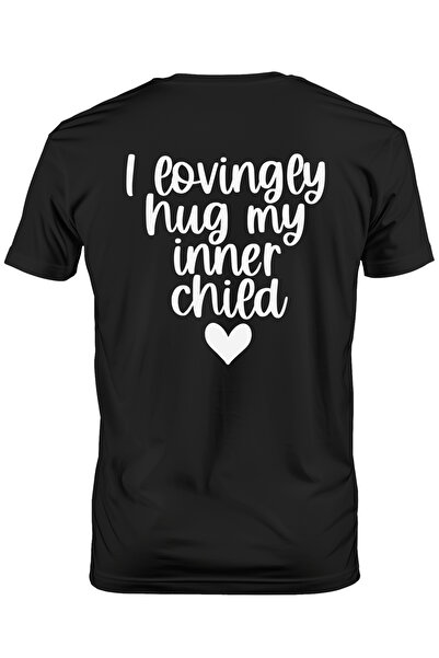 StoryGift Romania Men's T-shirt with heart and the message "I lovingly hug my inner child" - I hug my inner child with STG