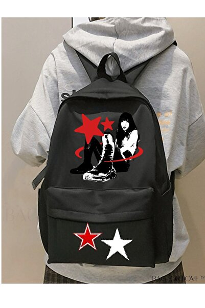 Minga London Black Red Star Human New Season Printed Σχολείο, Μαθήματα, Σακίδ...