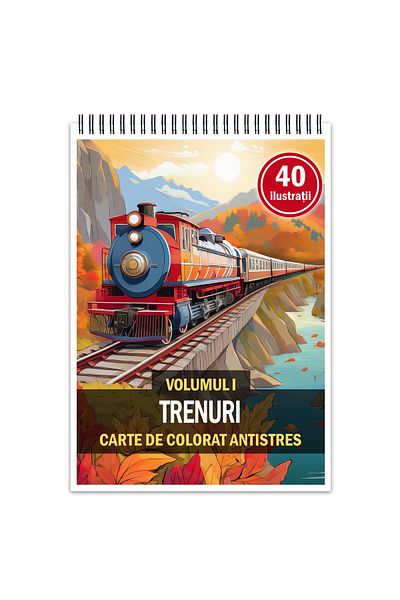 Legendary Gifts Anti-stress Coloring Book, 40 Illustrations Trains - Volume I, , Format: A4,