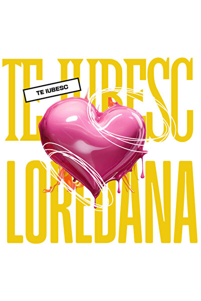 StoryGift Romania Sticker Autocolant 70CM Te Iubesc Loredana, Dragoste, Inima, Iubire, Sfantul Valentin, Dragobe