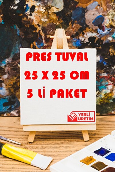 mercan tuval Mercan Pres Tuval 25 Cm X 25 Cm 5 Li Paket