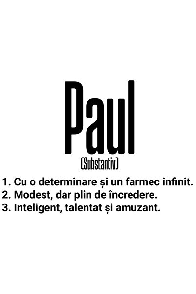 StoryGift Romania Sticker Eticheta 50CM Cu Numele Paul, Determinare, Modest, ...