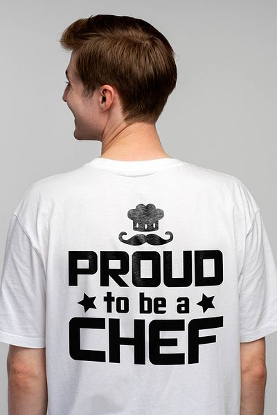 StoryGift Romania Men's T-shirt for those who are proud to be chefs with print on the back, 100% Bum STG