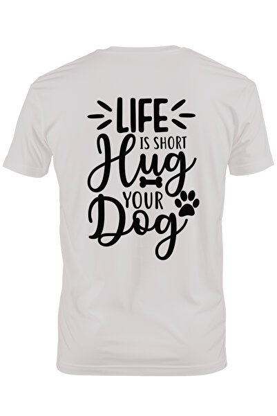 StoryGift Romania Tricou bărbătesc cu un os și textul „viața e scurtă, îmbrăț...