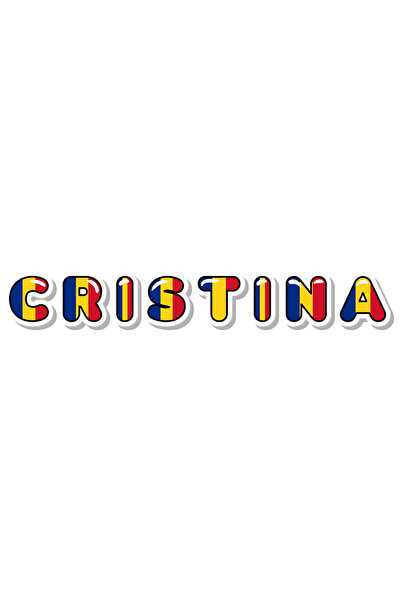 StoryGift Romania Sticker Adeziv 90CM Cu Numele Cristina, Romania, Suporter, ...