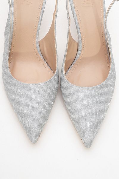 LuviShoes Pantofi cu toc pentru femei CAISA Silver Glitter