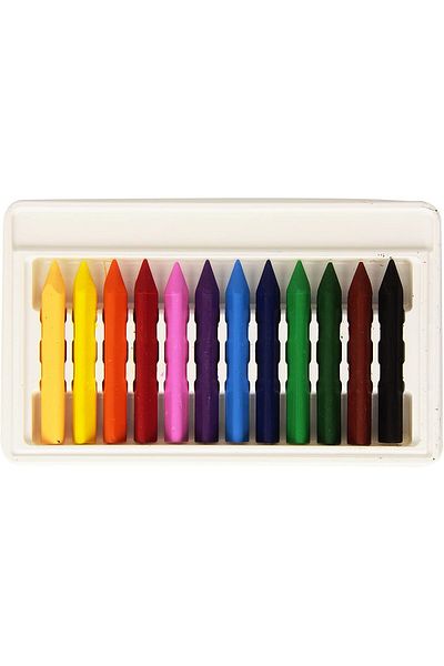 zola Set 12 creioane cerate, triunghiulare, multicolore, 9 cm