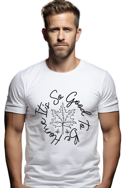 StoryGift Romania Tricou bărbătesc cu mesajul „e atât de bine să fii acasă” -...