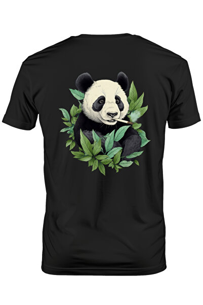 StoryGift Romania Tricou bărbătesc cu urs panda, frunze, fum, țigară, natură,...