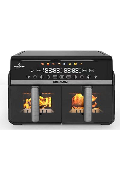 PALSON Air Fryer Digital Dual Zone 10L, 2200W – Separate Cooking Sections, 60-Minute