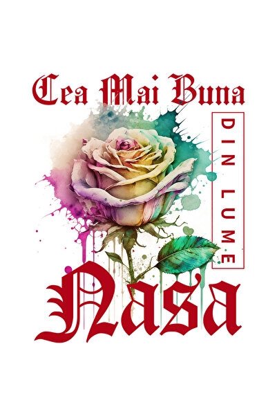 StoryGift Romania Sticker Eticheta 40CM Cu Textul Cea Mai Buna Nasa, Din Lume...