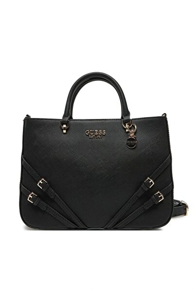 Guess Bramina Girlfriend Satchel Women Black Handbag Hwzg9636060-Bla