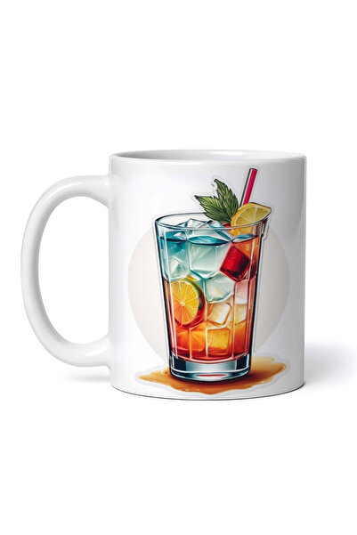 OEM Εξατομικευμένη λευκή κούπα, ποτήρι κοκτέιλ με καλαμάκι, INOVATIX®. 330ml