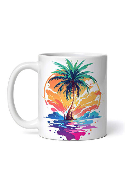 OEM Cană albă personalizată, Palmier în insule, INOVATIX®. 330ml