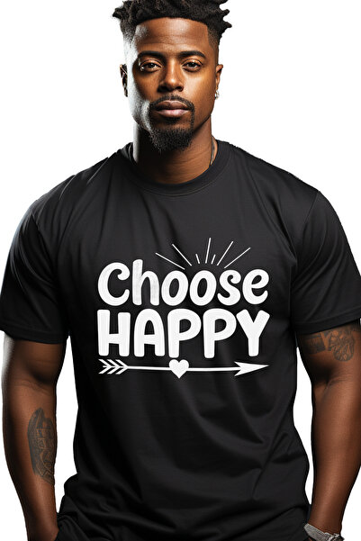 StoryGift Romania Tricou Barbati cu inimioara si textul "Choose happy" - aleg...