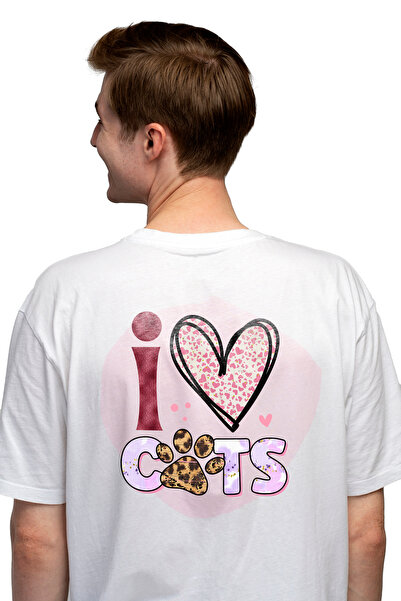 StoryGift Romania Tricou Barbati cu mesajul "I love cats", iubesc pisicile, i...