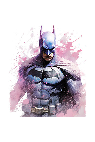 StoryGift Romania Sticker Eticheta 40CM Cu Batman, Masca, DC, Pelerina, Supererou, Ilustratie, cu Margini Albe,