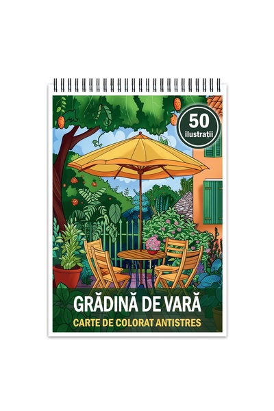 Legendary Gifts Carte de colorat antistres, 50 de ilustrații Grădină de vară,...