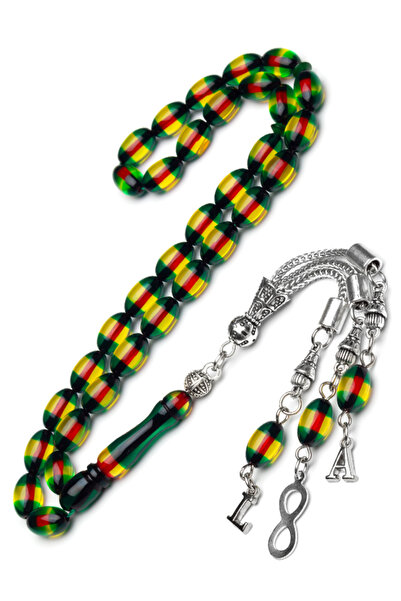 EHİNOS الرجال إلكتروني شرابة إنفينيتي تصميم أخضر أصفر رنيه مسحوق العنبر مسبحة...