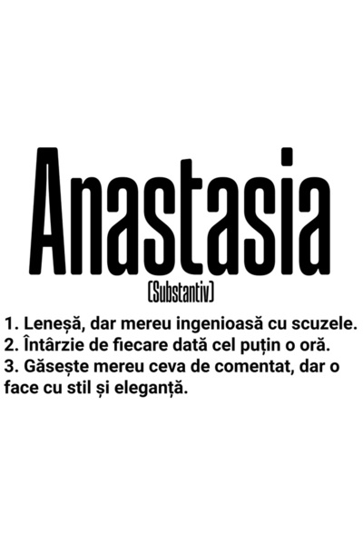 StoryGift Romania Sticker Adeziv 90CM Cu Numele Anastasia, si Mesaj Amuzant, ...