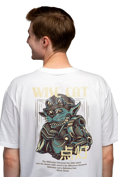 StoryGift Romania Tricou bărbătesc cu portretul unei pisici cu joben și ținut...