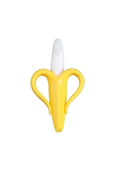 Flippy Jucărie Gingivală Bebe, Banană, Silicon Non-Toxic, Mânere Grip, 10.5x5.9 cm, Galben
