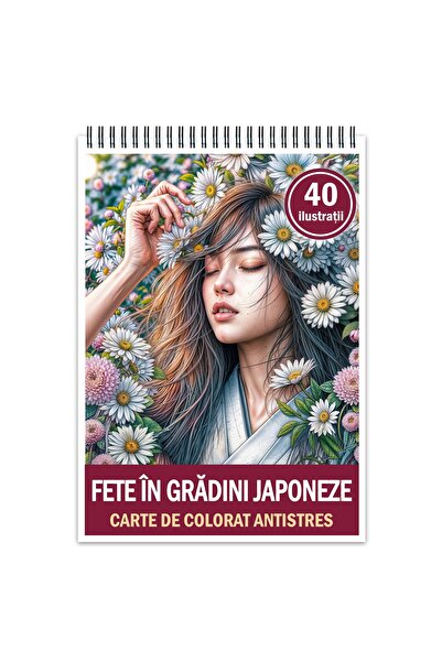 Legendary Gifts Carte de colorat antistres, 40 de ilustrații cu fete în grădi...