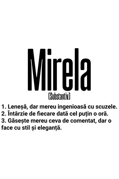 StoryGift Romania Sticker Eticheta 50CM Cu Numele Mirela, si Mesaj Amuzant, L...