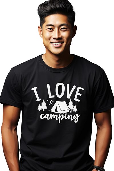 StoryGift Romania Men's T-shirt For Those Who Love To Go Camping - With A Tent Print On The Front Stg