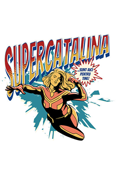 StoryGift Romania Sticker Eticheta 50CM Super Catalina, SuperErou Sunt Aici P...