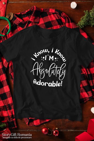 StoryGift Romania Men's T-shirt for those who are aware that they are adorable with print on the face, 100 STG