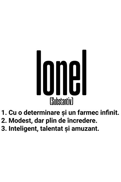 StoryGift Romania Sticker Eticheta 40CM Cu Numele Ionel, Determinare, Modest,...