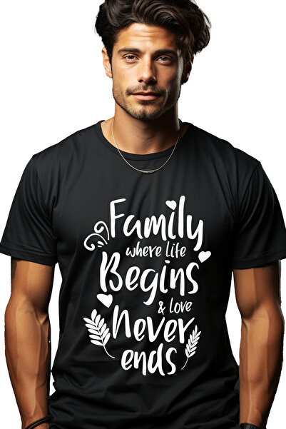 StoryGift Romania Tricou Barbati cu mesajul in engleza "Family, where life be...