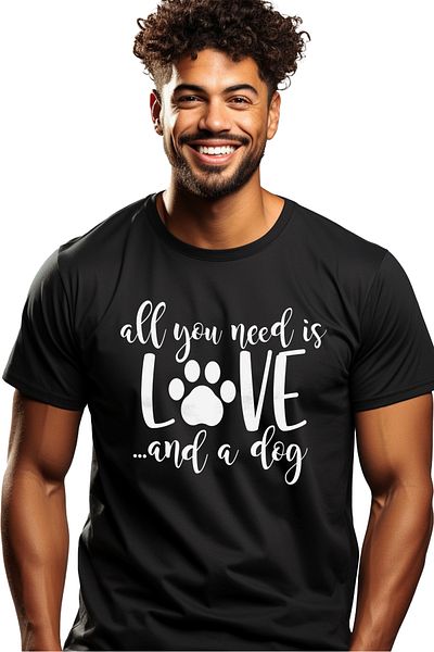StoryGift Romania Men's T-Shirt For Those Who Just Need Love And A Dog - Animal Print Stg
