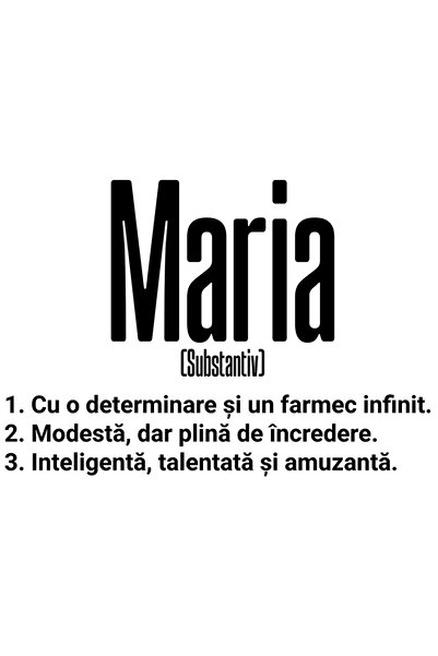 StoryGift Romania Sticker Adeziv 90CM Cu Numele Maria, si Mesaj Motivational,...