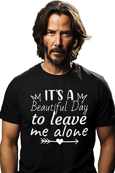 StoryGift Romania Tricou bărbătesc cu o inimă și un mesaj care spune „E o zi frumoasă să o lași în pace”/ Stg