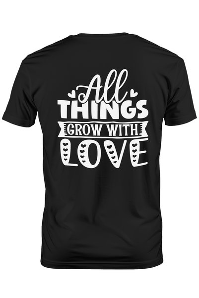 StoryGift Romania Tricou bărbătesc cu mesajul „toate lucrurile cresc cu drago...