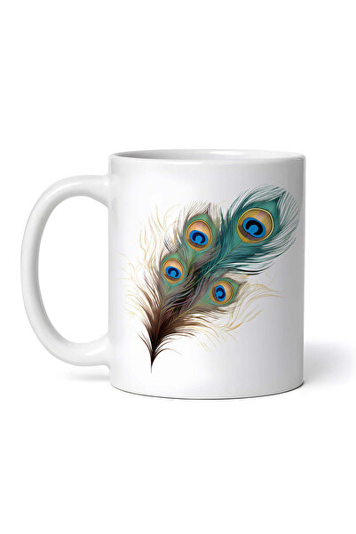 OEM Cană albă personalizată, pană de păun Levy, Inovatix®. 330 ml