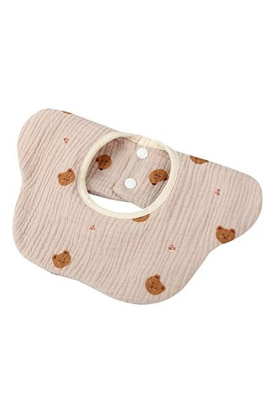 OEM Flower Type Bib, Cotton, for Children 0-12 Months, Waterproof, with Staples,