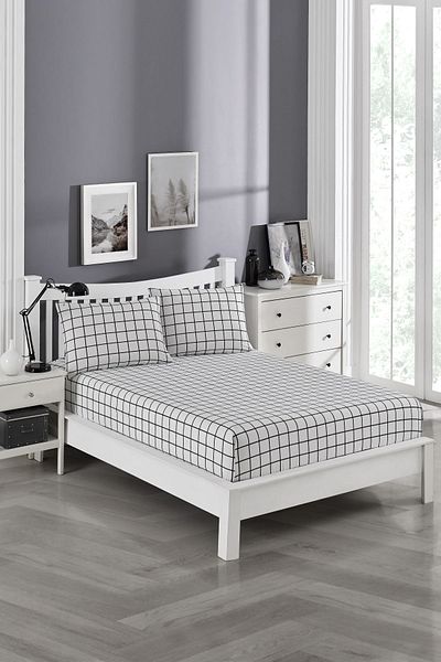Shopyteks Square Pattern Oversized Elastic Sheet Set