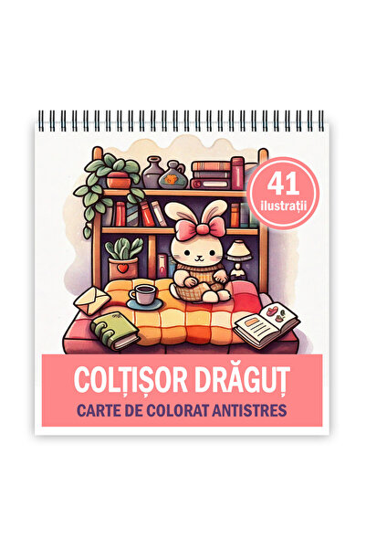 Legendary Gifts Carte de colorat antistres, 41 de ilustrații Ursuleț drăguț, Format: 21x21cm