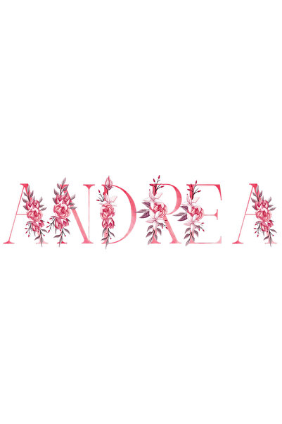 StoryGift Romania Sticker Autocolant 70CM Cu Numele Andrea, Floral, Colorat, ...