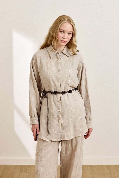 Ceylan Otantik Mink Scalloped Muslin Shirt
