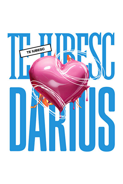 StoryGift Romania Sticker Autocolant 70CM Te Iubesc Darius, Dragoste, Inima, ...