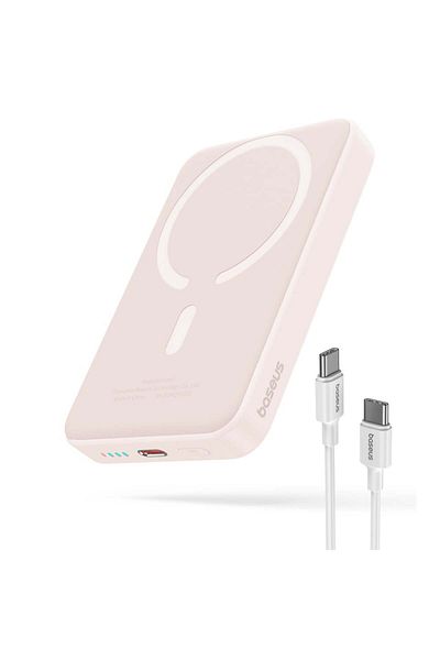 Baseus External Battery, Magnetic, Fast Charging, MagSafe, USB-C, 10000mAh, 20W, Magnetic Mini, Pink