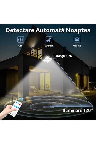 Velixo Solar Lamp 220 Smd Leds, Remote, Dusk & Motion Sensors, Ip65, Mount Arm, Built-in Solar Panel