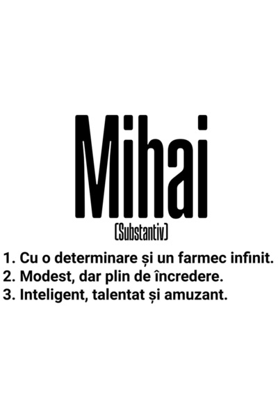StoryGift Romania Sticker Eticheta 50CM Cu Numele Mihai, Determinare, Modest,...